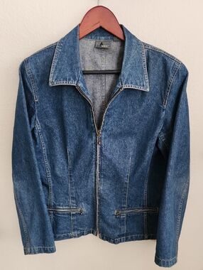 Liz Wear By Liz Claborne Vintage La Classic Blue Denim Zip-Up Jacket